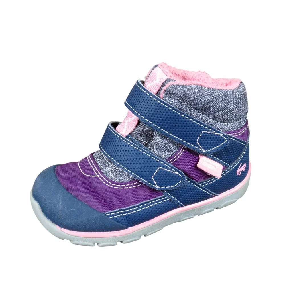 See Kai Run Atlas II Girls Waterproof Winter Boots Size 8 Toddler Navy Purple
